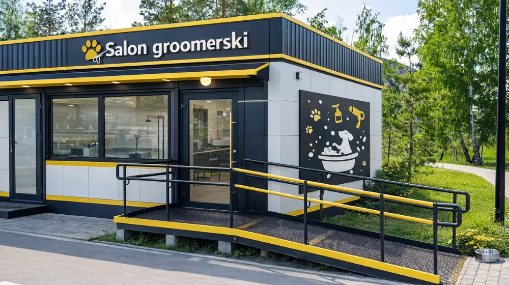 Salon Grommerski z płyty warstwowej - Domki modułowe i Pawilony handlowe